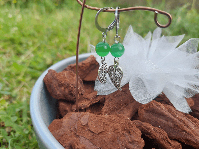 Boucle d'oreille pendante Pierre & Perle