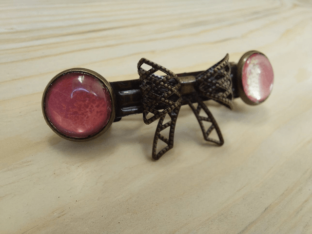Pince à cheveux Cabochon Rose Vintage