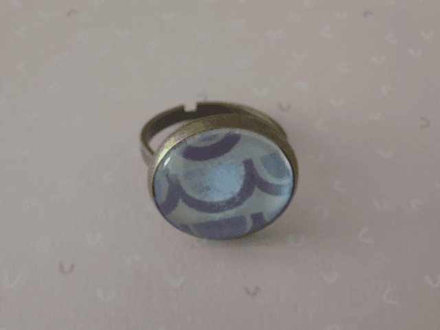 Bague Cabochon violet et bleu