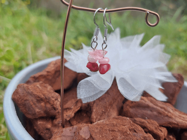 Boucle d&#039;oreille pendante Pierre &amp; Perle