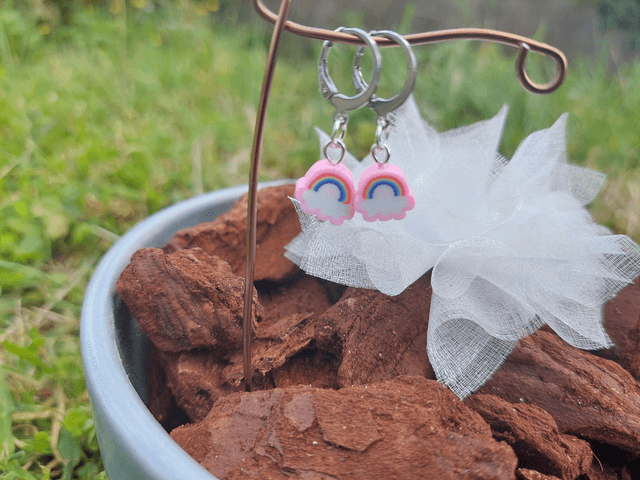 Boucle d&#039;oreille pendante Pierre &amp; Perle