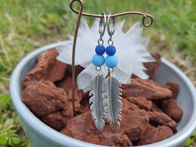 Boucle d&#039;oreille pendante Pierre &amp; Perle