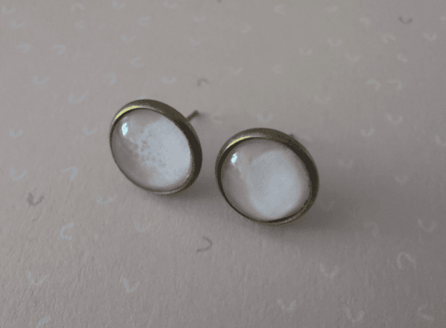 Boucles d&#039;oreille Cabochon Love rose